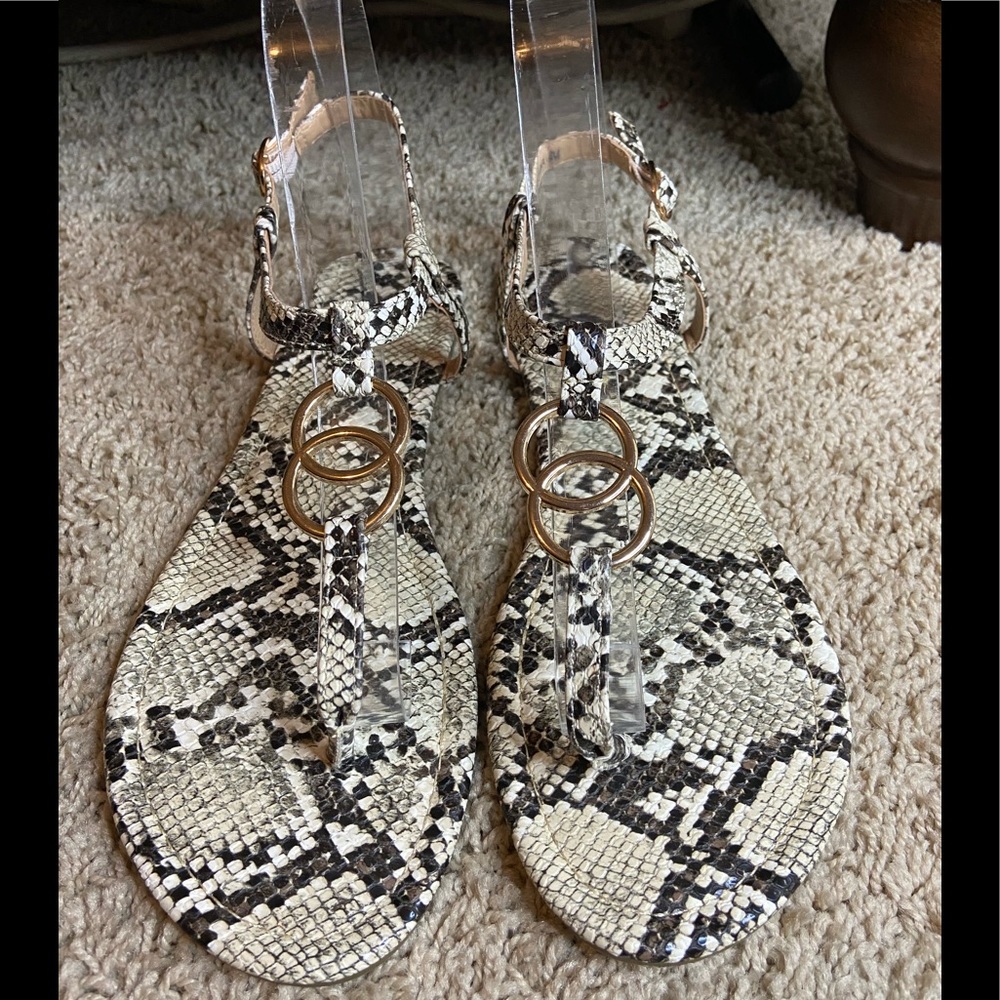 NY and Company animal snake print sandals size 9